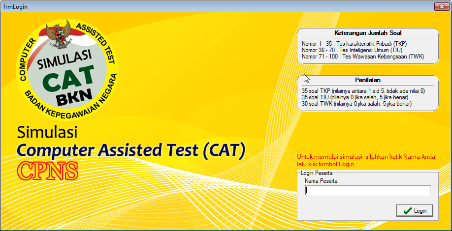 Simulasi Cat Computer Assisted Test Cpns Hangga Web Id