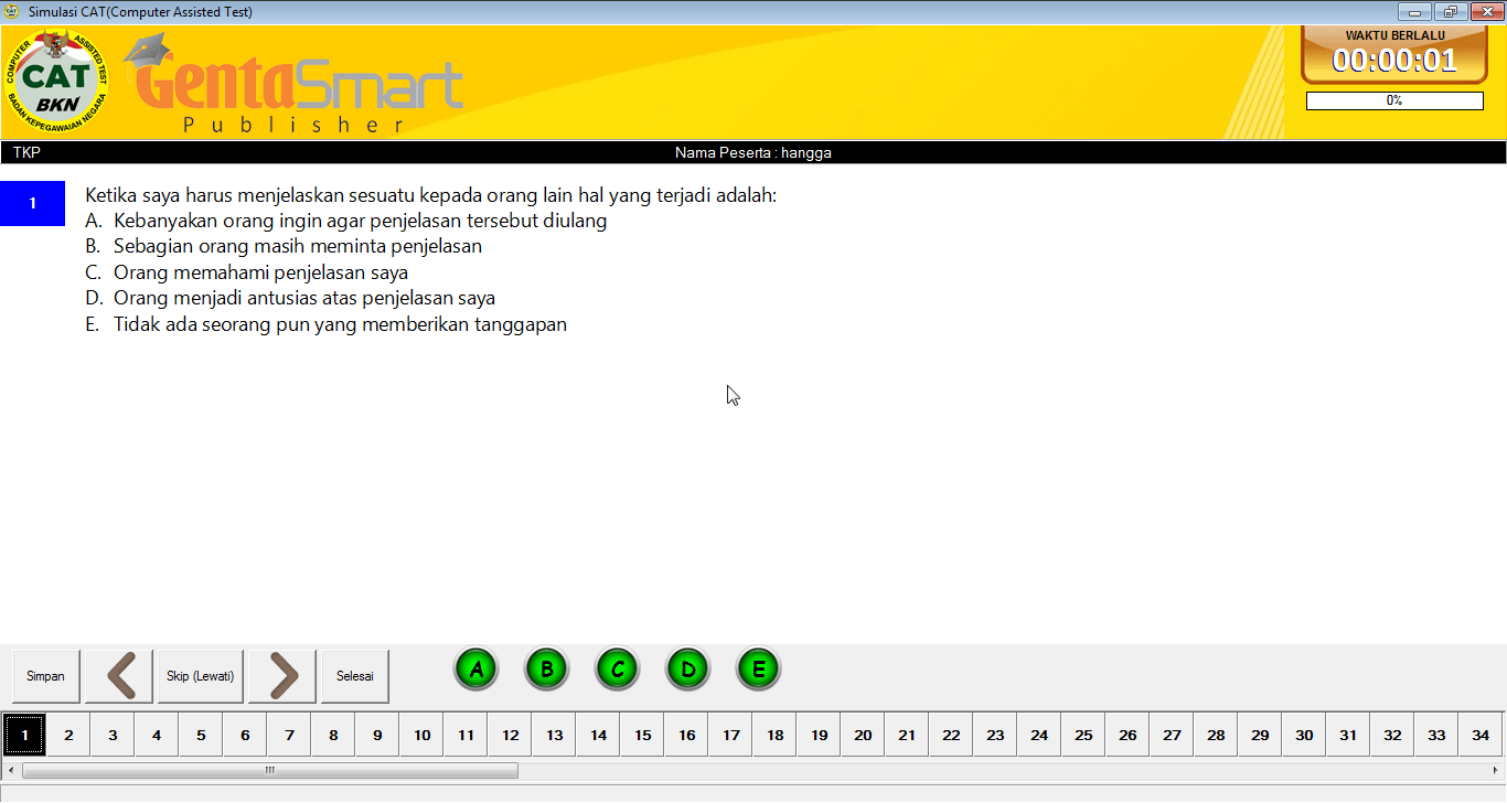 Simulasi Cat Computer Assisted Test Cpns Hangga Web Id